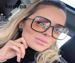 Sunglasses Square Women Shades Oversized Eyeglasses Gradient Lens Vintage Antiblue Light Glasses Frame Oculos Female Points5172519