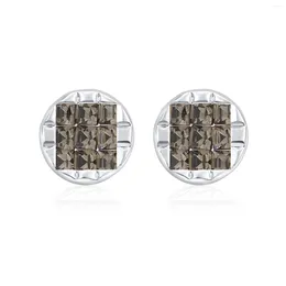 Stud Earrings ER-00137 Korean Jewelry Silver Plated Black Women Accessories 1 Dollar Items Valentine's Day Gift