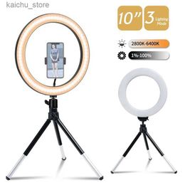 Continuous Lighting 10 inch LED selfie ring light photography light with mini tripod 20cm dimmable USB ring light suitable for Tiktok Youtube Y240418