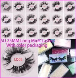 Cílios dramáticos longos cílios 3d Mink Eyelash 5d 25mm de mink grossa cílios de visita à mão Maquiagem de olhos falsos maquiagem maquiagem