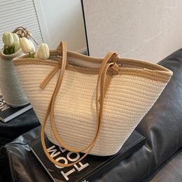 Evening Bags Casual Women Stylish Cotton Rope Knitted Weave Handbags Chic Big Totes Large Capacity Shoulder Lady Travel Shopping