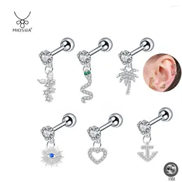 Dangle Earrings Korean Version Style Butterfly Stud Niche Design Delicate Zircon Flower Screw Ball Ear Bone Studs For Women