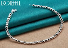 Doteffil 925 Sterling Silver 4mm Smooth Beads Ball Chain Bracelet for Women Fashion Wedding Engagement Party Charm Jewelry6344804