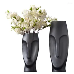 Vases Abstract Art Face Glass Vase Decoration Dry Flower Arranger Creative Living Room Table Home