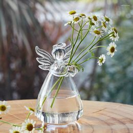 Vases Creative Angel Glass Small Vase Transparent Hydroponic Home Living Room Office Desk Decoration Ornament