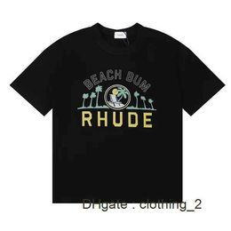 2023 Designer shirts Summer Mens T-Shirts Womens Rhude Designers For Men Tops Letter polos Embroidery tshirts Clothing Short Sleeved tshirt Large Tees RDB4