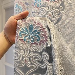 Curtain Retro Gauze Floral Embroidery Luxury Transparent Curtains Living Room Decoration Bedroom Sun Protection