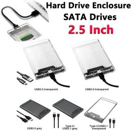 Enclosure 2.5 Inch HDD SSD Enclosure USB 2.0/3.0 Mobile Hard Drive Case USB3.1 Type C External Hard Disk Drive Box Mobile External Housing