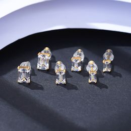 AAA Zircon Stud Earrings S925 Silver Plated 18k Gold Square Earrings European and American New Fashion Women High end Brand Earrings Jewellery Mother's Day Gift spc