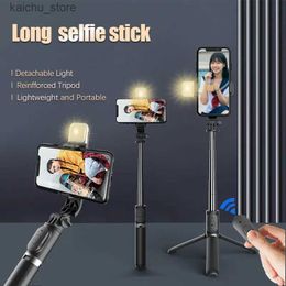 Selfie Monopods COOL DIER Q02S New Wireless bluetooth selfie stick tripod Foldable monopod With Fill Light bluetooth shutter For Smartphone Y240418