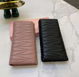 Designers Cowhide Leather Long Wallet Coin Purses Interior Zipper Pocket Black Pink Women Fashion Luxurys Handbags Purse Card Hold5853692