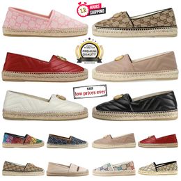 Frühling Herbst Designer lässige Frauen Espadrilles Sommer Luxurys Damen Flat Beach Halbschuhe Fashion Woman Slaafers Cap Toe Fisherman Canvas Schuhe 35-40