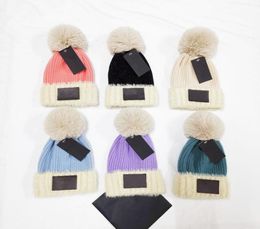 High Quality Designer Fur Pom Poms Kid Hat Winter Hats For Women Caps Baby Knitted Beanies Cap 112 Years Old6882781