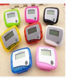 whole 200pcs Pocket LCD Pedometer Mini Single Function Pedometer Step Counter LCD Run Step Pedometer Digital Walking Counter8988730