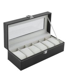 Luxury PU Leather 6 Grids Watch Winder Boxes Storage Watch Case Classical Gift Jewellery Display Casket Packaging Holder For Men4656527