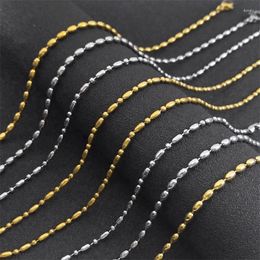 Chains Stainless Steel Aesthetic Rice Bead Chain Necklace For Women Men Silver/Gold Colour Choker Jewellery Marking Accessories Joyas