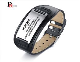 custom bracelets for him Personalised mens genuine leather wristband bracelet length adjustable2462331