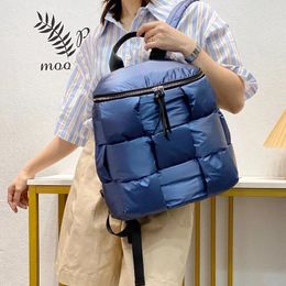 Shoulder Bags Winter Cotton Backpack 2024 Space For Women Puffy Padded Nylon Bag Down Book Female