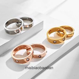 High End Designer jewelry rings for womens Carter Hot with the same titanium steel ring rose gold couple ring full of zircon super sparkling ring Original 1:1 With logo