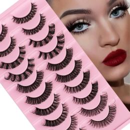 10 Pairs DD Curl 10-18mm Russian False Eyelashes 3D Mink Eyelashes Reusable Fluffy False Lashes eyelashes extensions