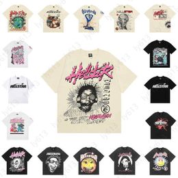 Men's T Shirts Hellstar Shirt Mens Designer Men Clothes Classic USA High Street Graphic Fashion Luxury Cotton Short-sleeved Summer Tshirt