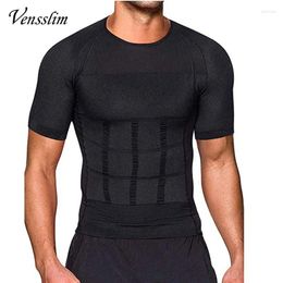 Men's Body Shapers Compression Slimming T-shirt Men Shaper Waist Trainer Fitness Vest Fat Burn Chest Slim Shirt Weight Loss Shapewear