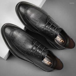 Casual Shoes Business Leather For Men Autumn Luxury Comfortable Flats Slip On Black Office Career Shoe Non Zapatos Hombre