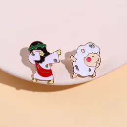 Brooches Trendy Cute Animals Lamb Badges Clothes Bags Accessories Gifts For Students And Friends Wholesale