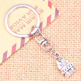 Keychains 20pcs Fashion Keychain 21x11mm Castle House Pendants DIY Men Jewelry Car Key Chain Ring Holder Souvenir For Gift