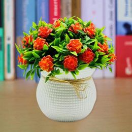 Decorative Flowers Colourful Faux Plants Elegant Artificial Potted With 31 Flower Heads For Home Office Decor Floral Bonsai Room