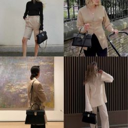 Women's Designer Bag Luxury CAFUNE Bag Cowhide Stance Wallet Commuting Shoulder Crossbody Portable Briefcase Trapezoid B23