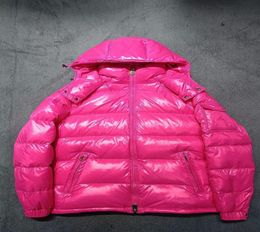Elaborately crafted Maya lotus root pink mens down jacket classic pure Colour matching 80s iconic sandwich style9616126