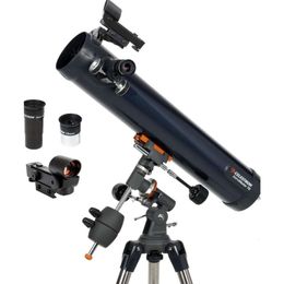 Celestron AstroMaster 114EQ Newtonian Telescope - Beginner Reflective Telescope with Fully Coated Glass Optics, Adjustable Height Tripod, and Astronomy Software