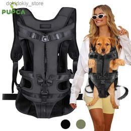 Dog Carrier Dog Carrier Backpack Adjustable Pet Carriers Front Facing Hands-Free Safety Puppy Travel Transport Bag Breathable Portable Bags L49