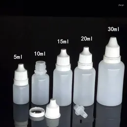 Storage Bottles 50pcs/lot 5ml Clear Empty Eye Drops Plastic Squeezable Dropper Liquid Refillable Bottle Wholesell