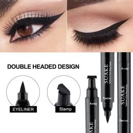 Eyeliner 2 In1 Stamp Liquid Eyeliner Pencil Waterproof Fast Dry Doubleended Black Seal Eye Liner Pen Make Up for Women Cosmetics