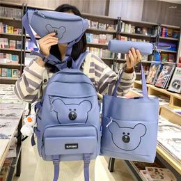 Backpack Junior High School Students Lightweight Ins Campus Sweet Student Multi-piece Set