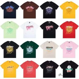 spider shirt 555 Designer Men T Shirt Pink Young Thug sp5ider 555555 Mans Women Quality Foaming Printing Spider Web Pattern Tshirt Fashion Y2k Top Tees sp5