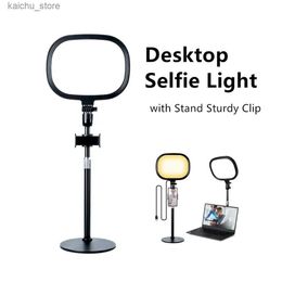 Continuous Lighting Desktop video light with desktop stand YouTube live streaming fill lighting studio lighting dimmable used for makeup live streaming Y240418