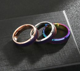 6pcs Stainless steel couple change Colour mood ring for women and men size 6 to 129467724