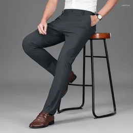 Men's Pants 2024 Polyester Straight Men Casual Long Pant Business Comfortable Trousers Simplicity Suit Solid Color Size 42