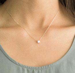 Shiny Zircon Invisible Transparent thin Line Simple choker Necklace women Jewellery collana Kolye Bijoux Collares collier S1069779695