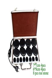 Healthy Life 16pcs set Massage stones massage lava Natural stone set spa rock basalt stone with heater box8351107