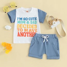 Clothing Sets Fashion Letter Print Baby Clothes Girls Boys 2PCS Suit Set Short Sleeve T-shirt With Shorts Casual Outfits For Toddler Infant