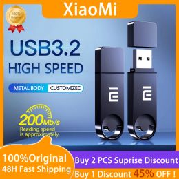 Drives 2024 Xiaomi U Disc 2TB Metal High Speed USB 3.0 Computer Laptop Portable Pen Drive 1TB Waterproof Flash Drive TypeC Adapter