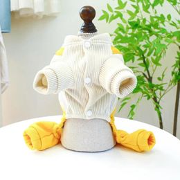 Dog Apparel Puppy Home Clothes For Warmth Pet Overalls Dogs Stylish Breathable Cute Yellow Tiger Bib Pants Cats