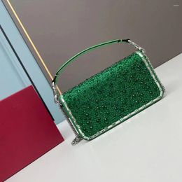Evening Bags Women's Luxury Creative Imitation Crystal Decorative Leather Handbag In Multifunctional Chain Bag