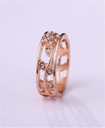 Wedding Rings Gold Colour Ring Classic Temperament Female Models Exaggerated Inlaid Zircon Hand Jewelry5075140