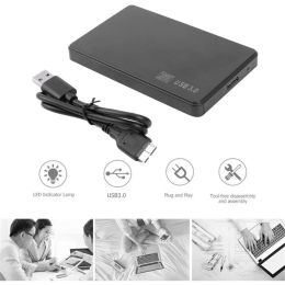 Enclosure USB 3.0 SATA Enclosure External Hard Drive Case 2.5" 2.5 Inch Caddy HDD SSD External Storage Black wholesale