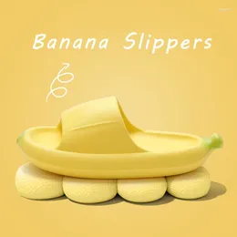 Slippers Banana Shape Summer Bathroom Women Woman EVA Soft Shoes Thick Platform Heel Outdoors Non-slip Se Couples Indoor